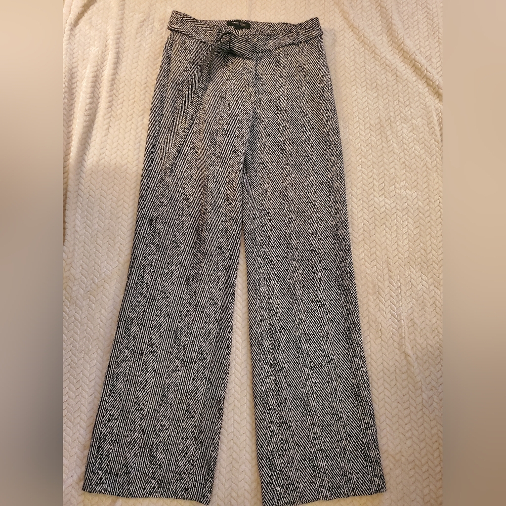 White House Black Market Herringbone Wide Leg Pants